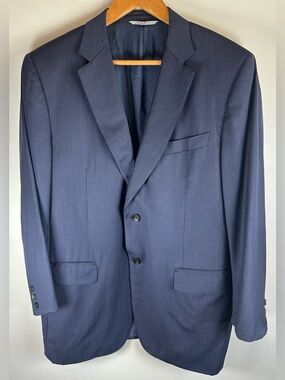 Canali Exclusive Super 150's Men’s Blazer Sport Jacket Size 38R Wool Pinstripes